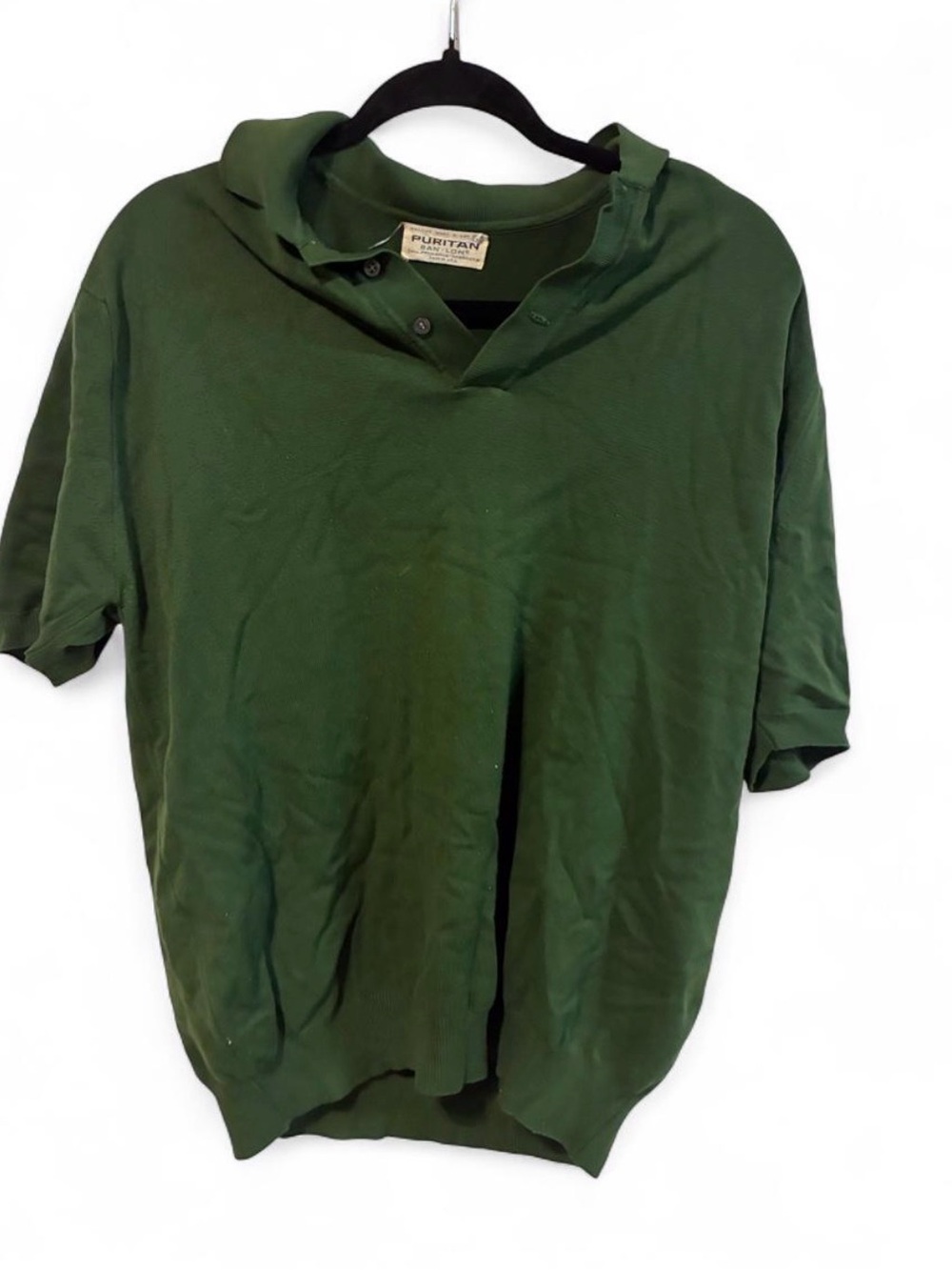 Puritan Dark Green Knit Polo Top